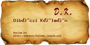 Dibáczi Kálmán névjegykártya